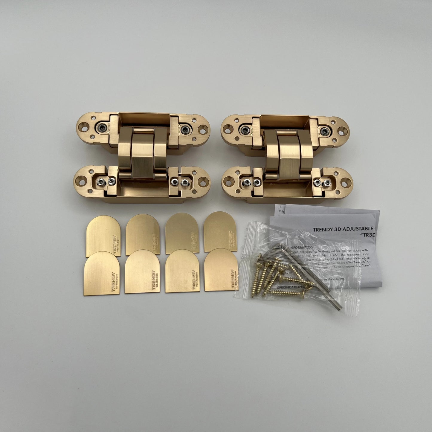 3D Adjustable Concealed Hinges pack | Gold