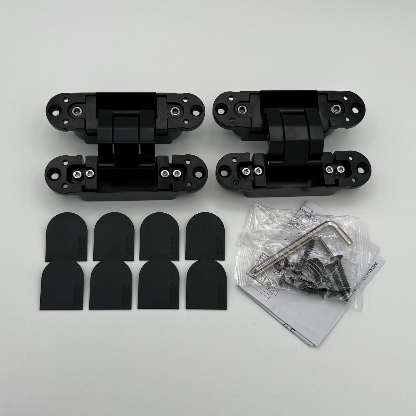 3D Adjustable Concealed Hinges pack | Black