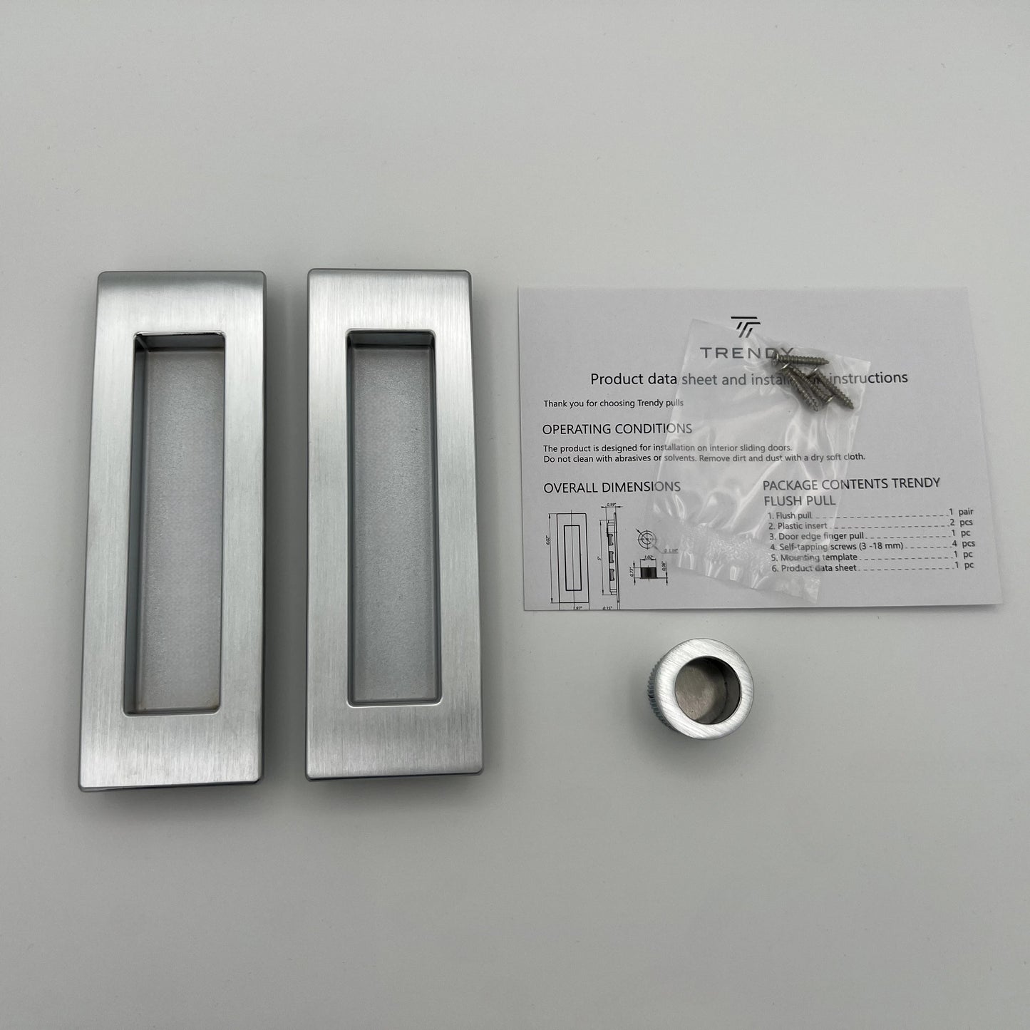 Flush pull rectangular passage | Matt Chrome