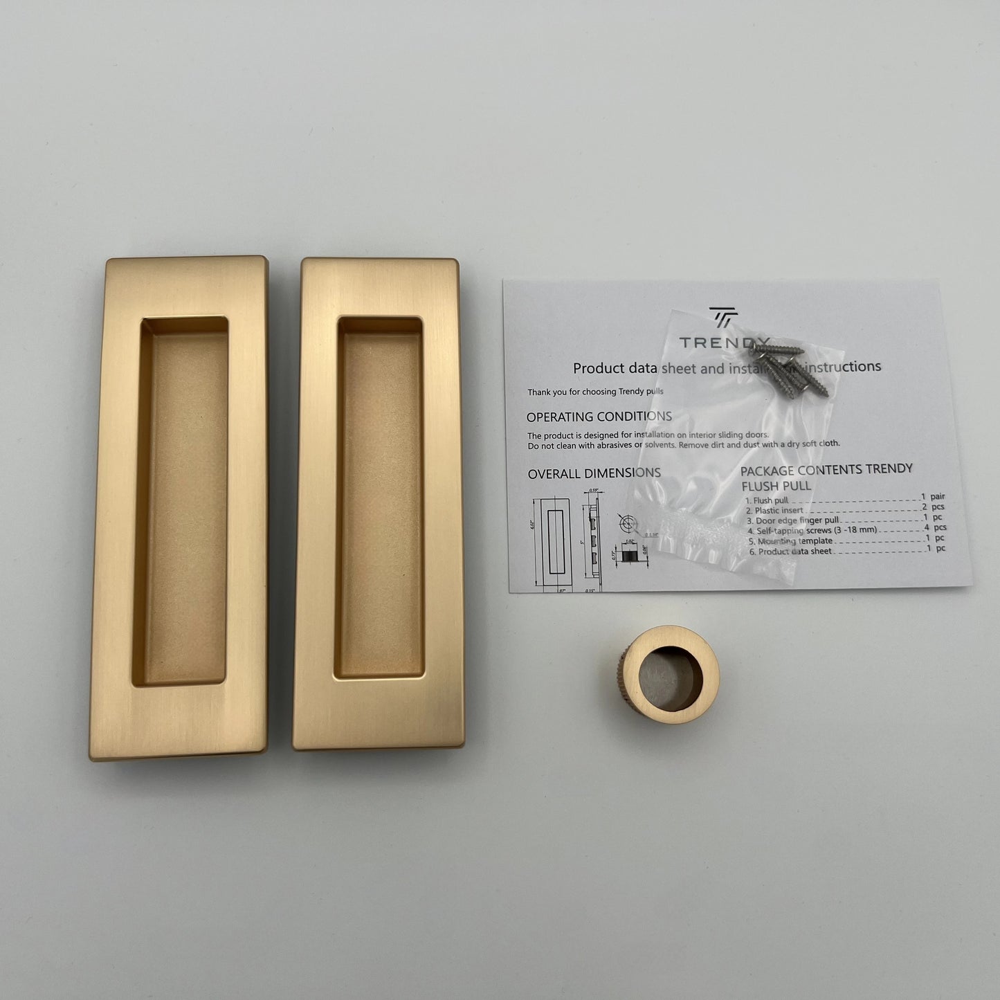 Flush pull rectangular passage | Gold